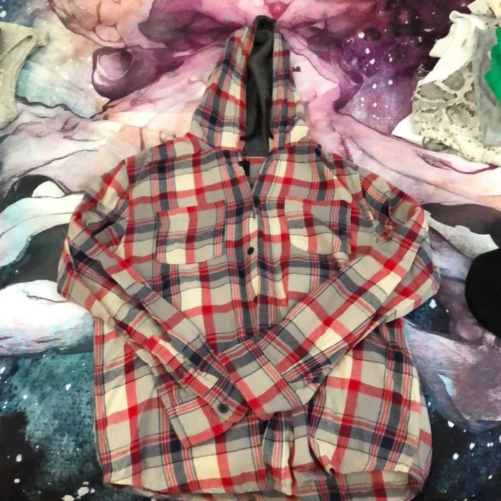 hooded flannel